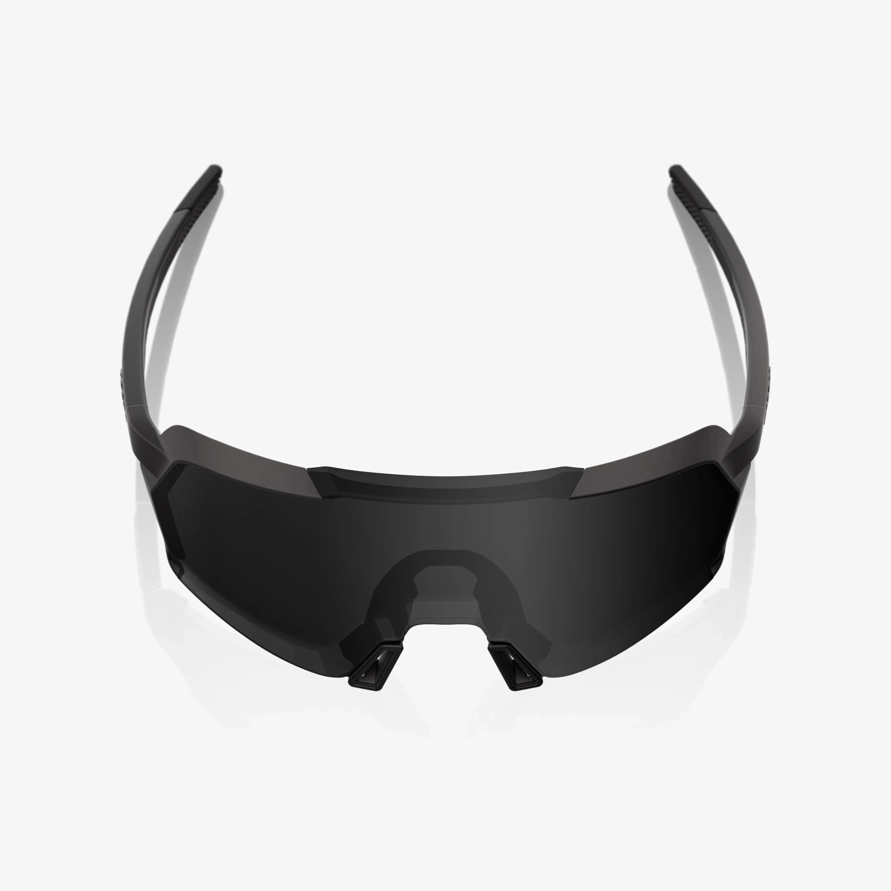 100% Korbin matte and gloss black sunglasses with black mirror lens for cycling and outdoor performance