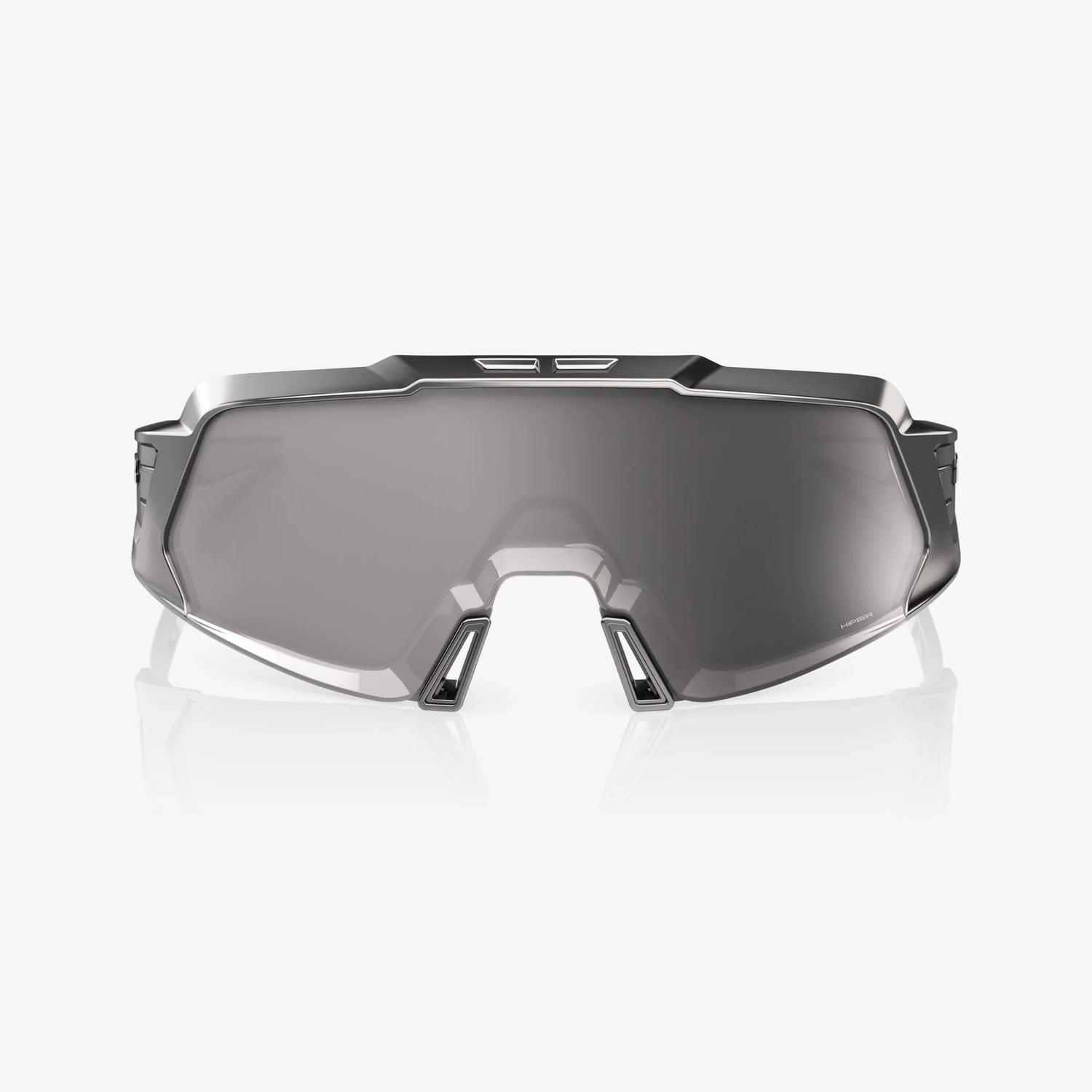 100% Korbin X gloss black chrome sunglasses with HiPER silver chrome lens for cycling and outdoor performance