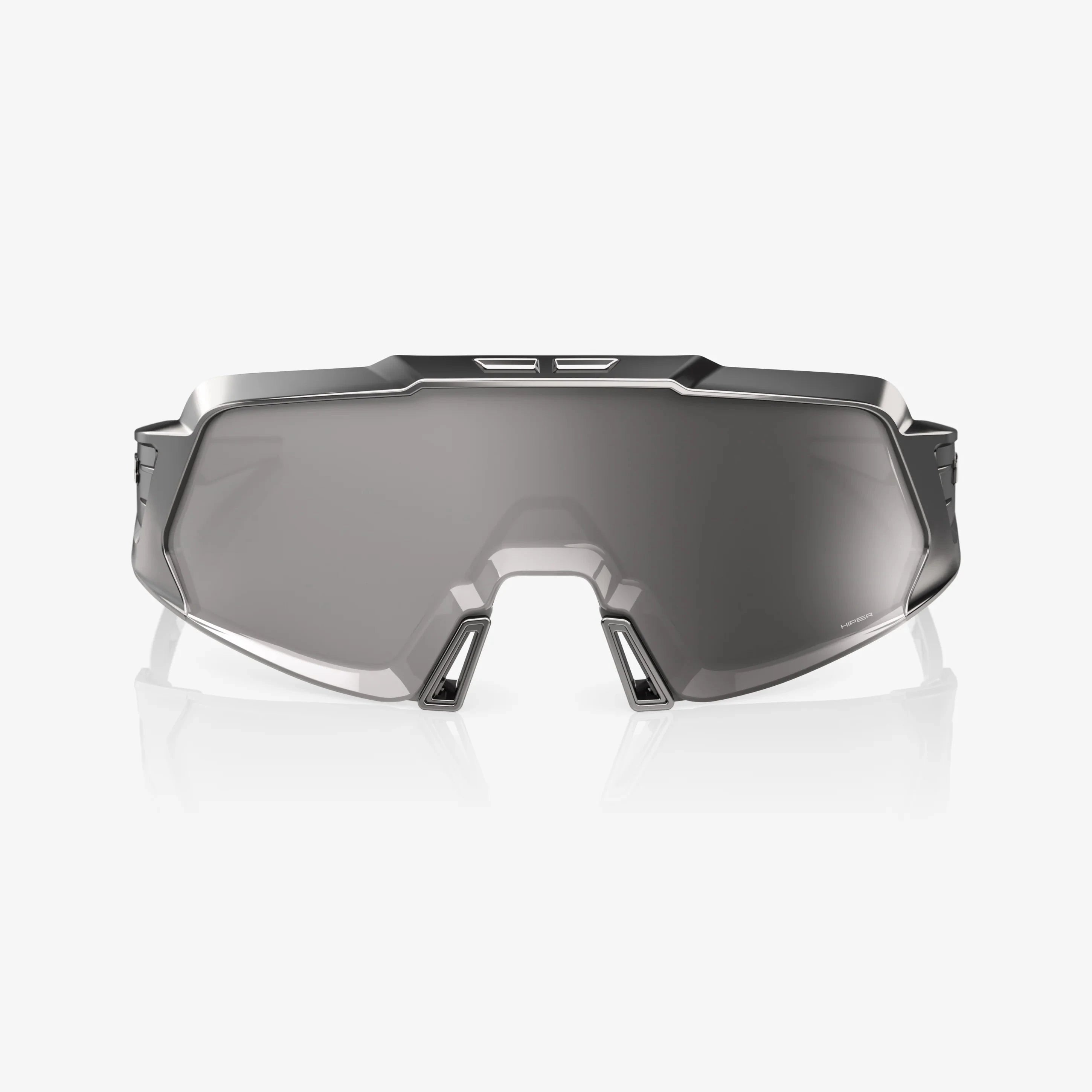 100% Korbin X gloss black chrome sunglasses with HiPER silver chrome lens for cycling and outdoor performance