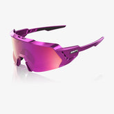 100% Korbin X gloss purple chrome sunglasses with purple multilayer mirror lens for cycling and outdoor performance