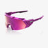 100% Korbin X gloss purple chrome sunglasses with purple multilayer mirror lens for cycling and outdoor performance