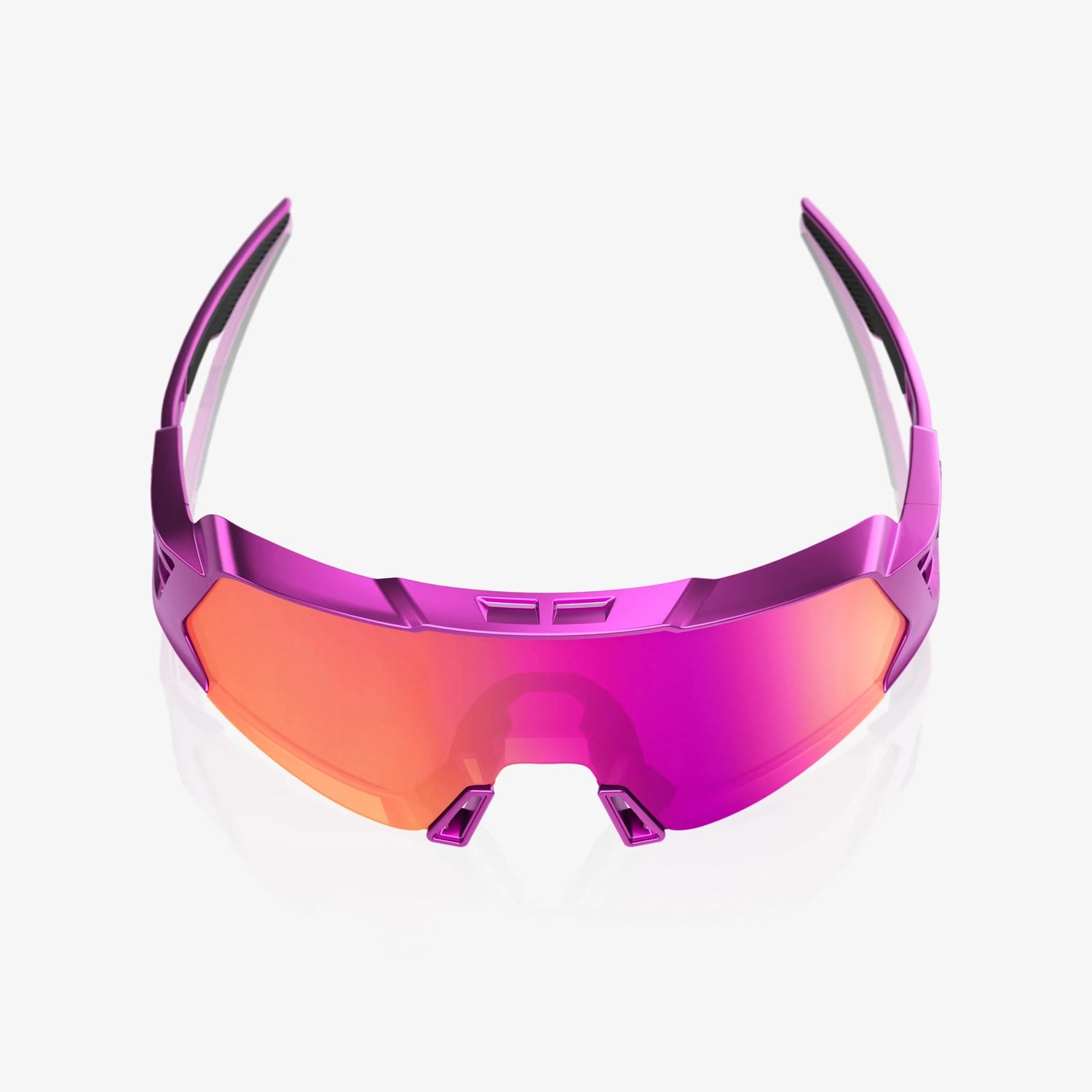 100% Korbin X gloss purple chrome sunglasses with purple multilayer mirror lens for cycling and outdoor performance