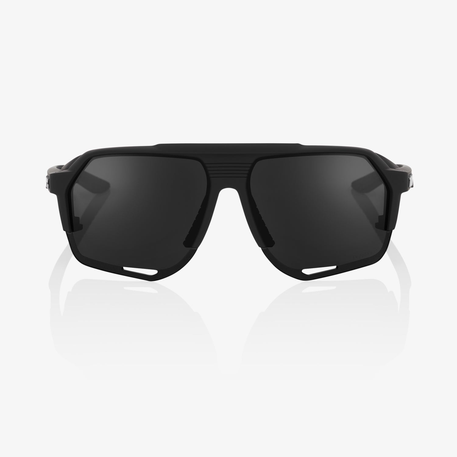 100% Norvik Matte Black Sunglasses with Grey Peakpolar Lens providing glare reduction UV protection and clear cycling vision