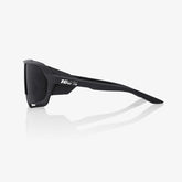 100% Norvik Matte Black Sunglasses with Grey Peakpolar Lens providing glare reduction UV protection and clear cycling vision