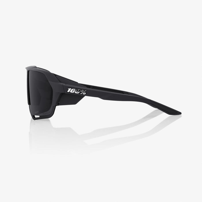 100% Norvik Matte Black Sunglasses, Grey Peakpolar Lens