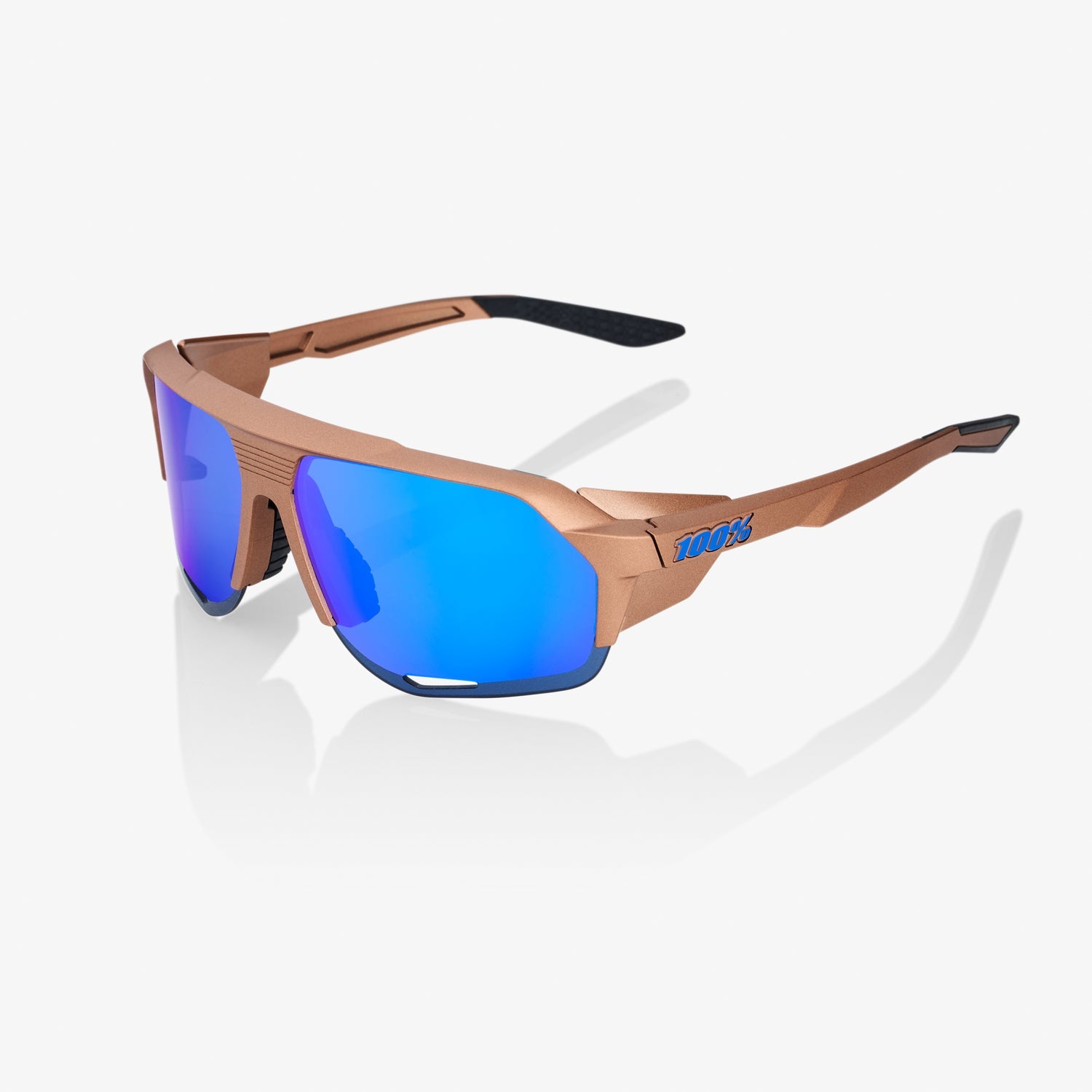 100% Norvik Matte Copper Chromium Sunglasses with Blue Multilayer Mirror Lens providing UV protection and high-clarity vision