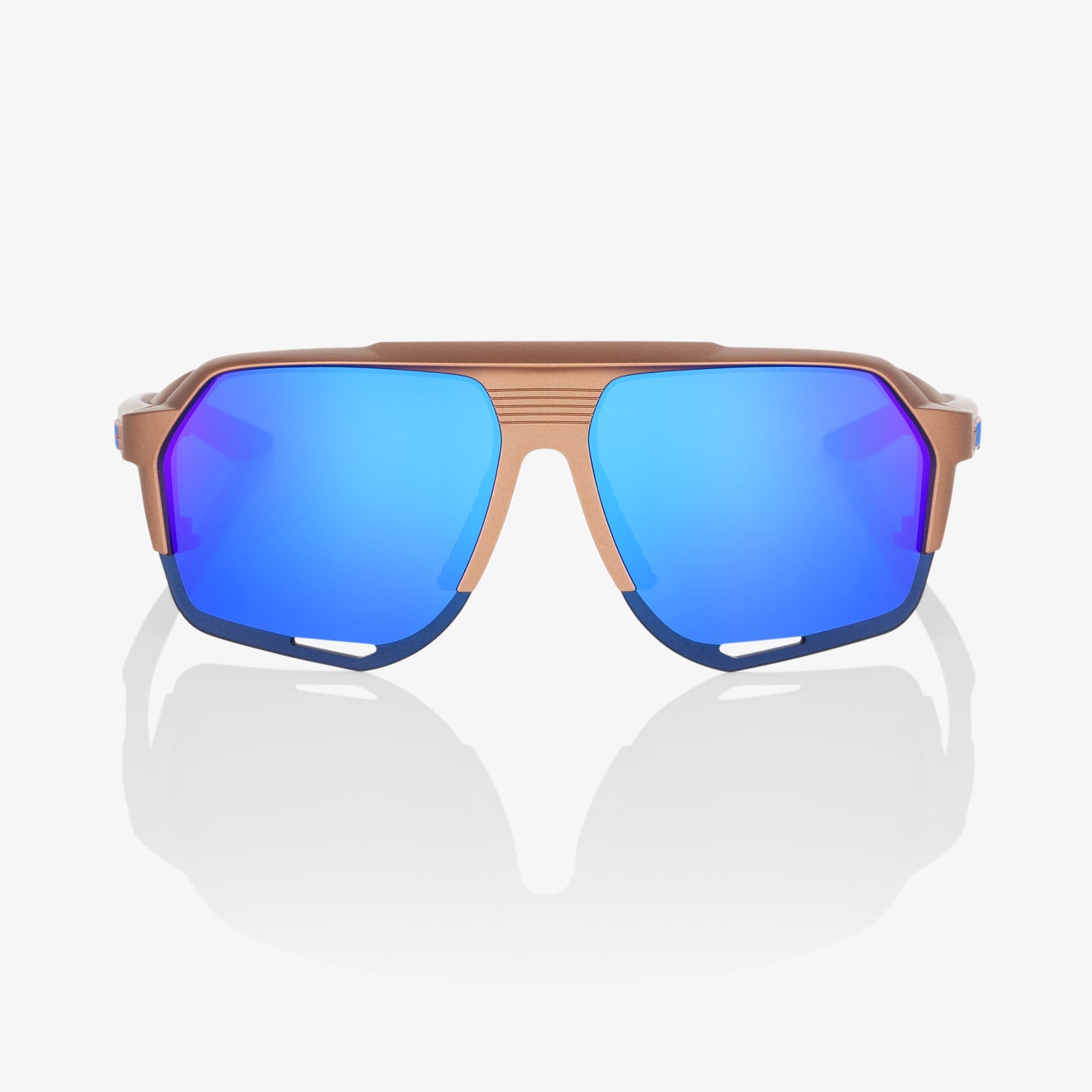 100% Norvik Matte Copper Chromium Sunglasses with Blue Multilayer Mirror Lens providing UV protection and high-clarity vision
