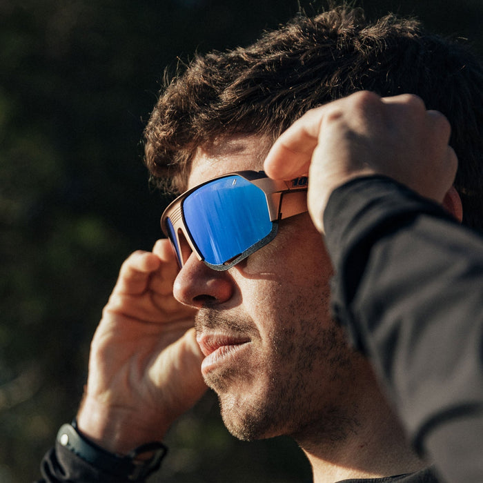 100% Norvik Matte Copper Chromium Sunglasses, Blue Multilayer Mirror
