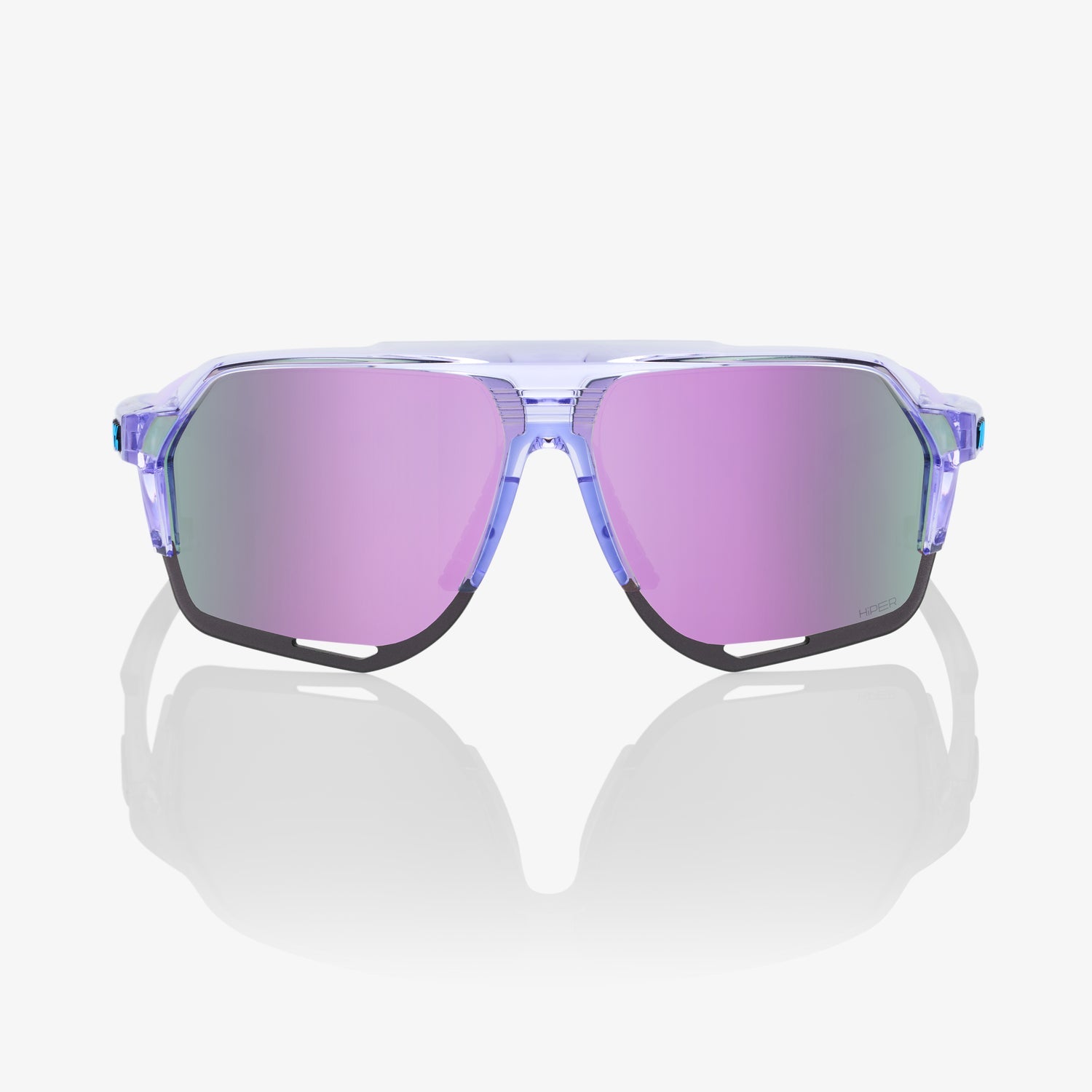 100% Norvik Polished Translucent Lavender Sunglasses with HiPER Lavender Mirror Lens providing UV protection and clear vision