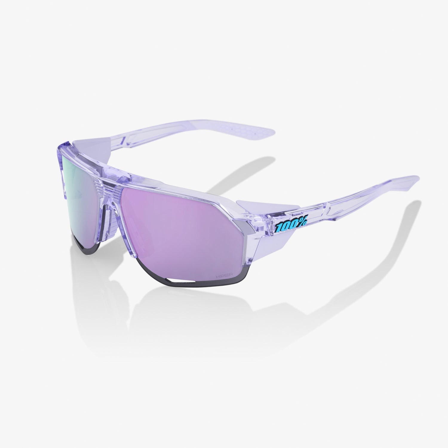 100% Norvik Polished Translucent Lavender Sunglasses with HiPER Lavender Mirror Lens providing UV protection and clear vision