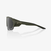 100% Norvik Soft Tact Army Green Sunglasses with Smoke Lens providing UV protection comfort and performance for cyclists
