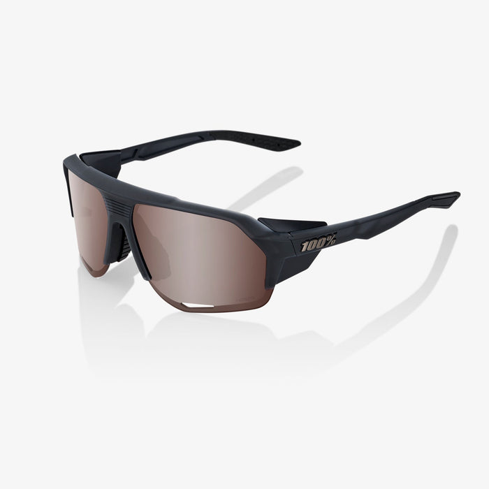 100% Norvik Soft Tact Crystal Black Sunglasses, Hiper Crimson Silver Mirror