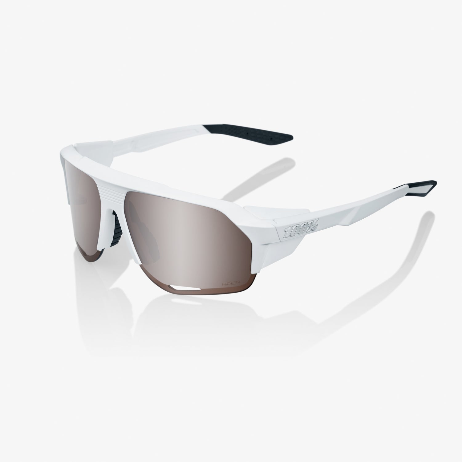 100% Norvik Soft Tact White Sunglasses with Hiper Silver Mirror Lens lightweight design for sharp vision and UV protection