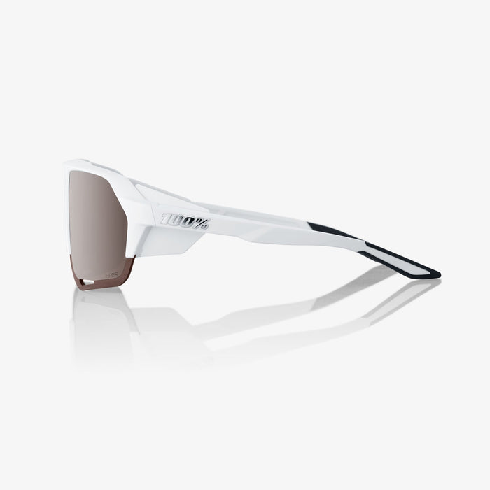 100% Norvik Soft Tact White Sunglasses, Hiper Silver Mirror
