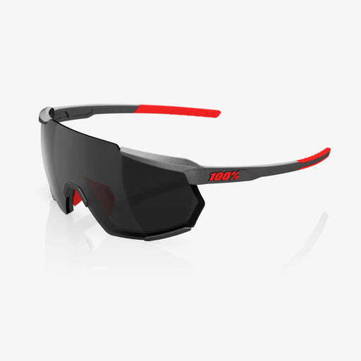 100% Racetrap 3.0 Matte Gunmetal Sunglasses, Black Mirror