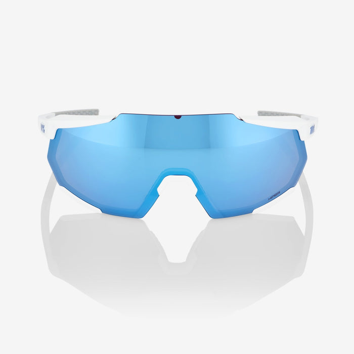 100% Racetrap 3.0 Matte White, Hiper Blue Multilayer Mirror Lens
