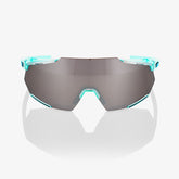 100% Racetrap 3.0 Polished Translucent Mint Sunglasses with HiPER Silver Mirror Lens providing UV protection and high optical clarity