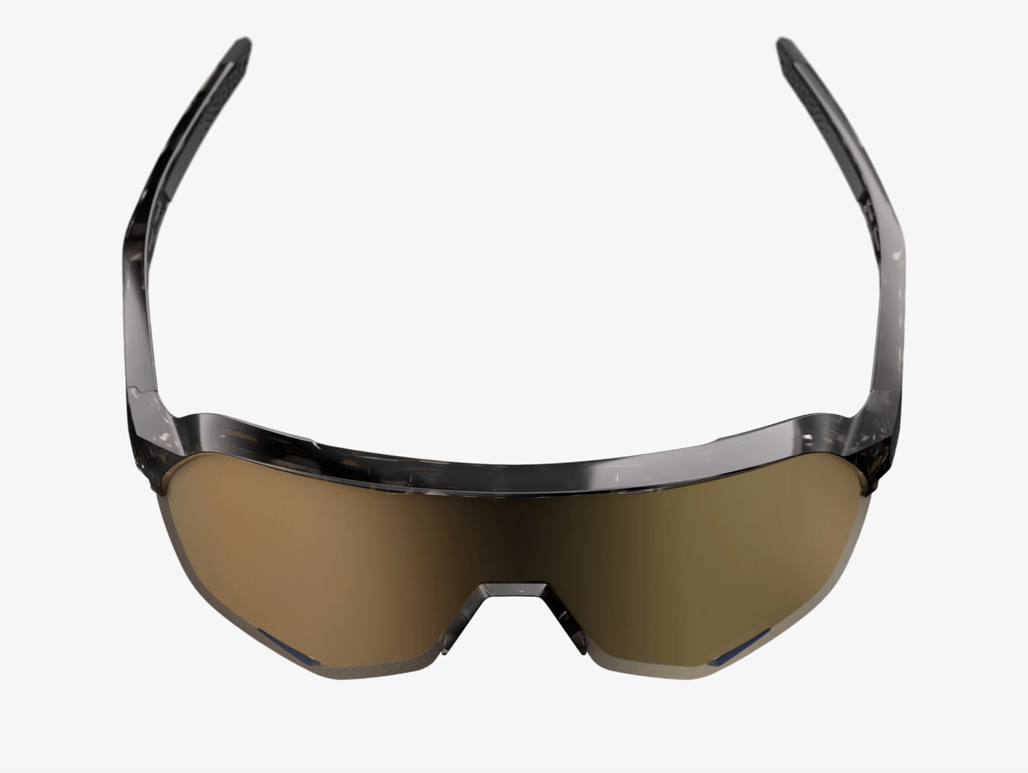 100% S2 gloss black havana sunglasses with soft gold mirror lens for cycling and outdoor performance