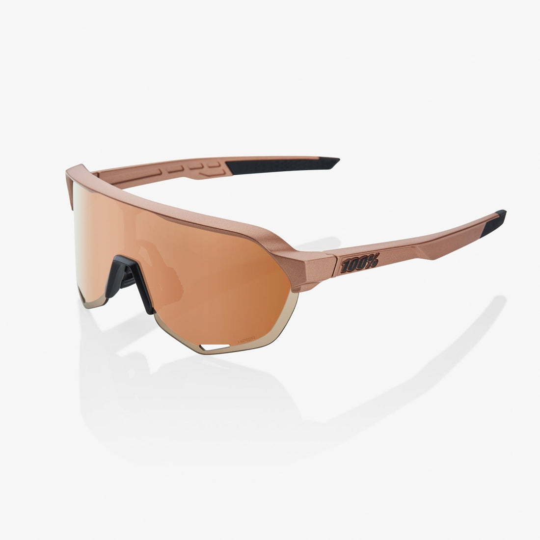 100% S2 Matte Copper Chromium Sunglasses with Copper Mirror Lens offering UV protection and high-clarity performance