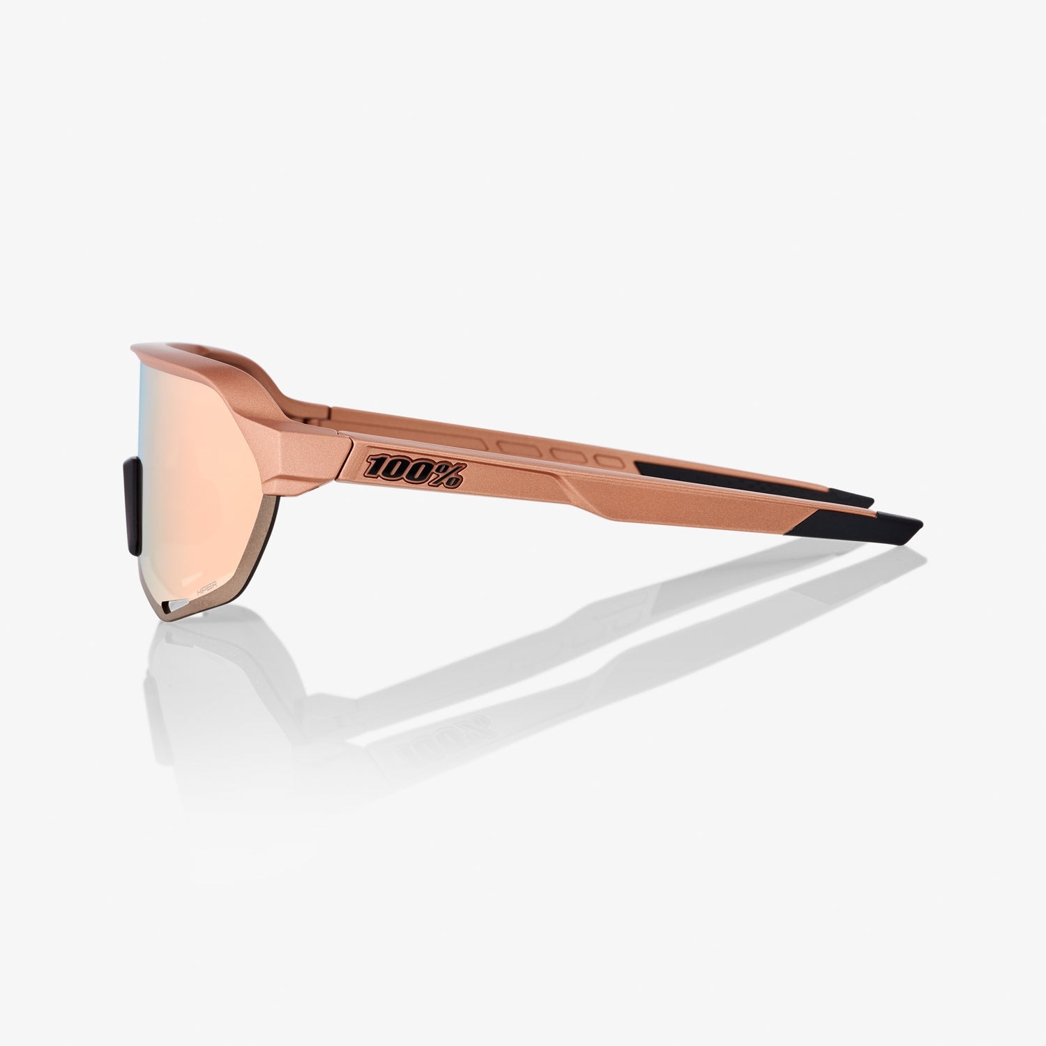 100% S2 Matte Copper Chromium Sunglasses with Copper Mirror Lens offering UV protection and high-clarity performance