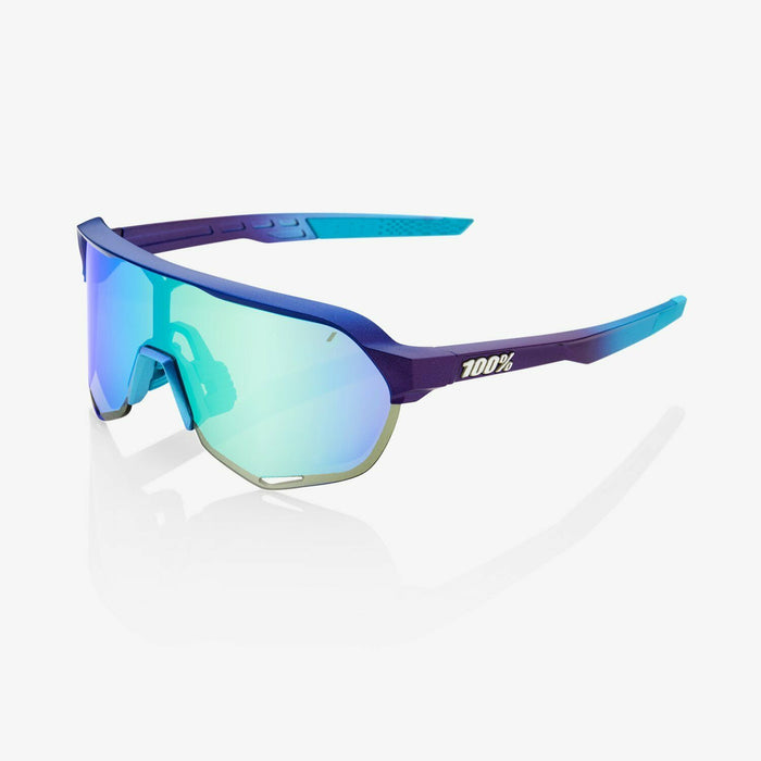 100% S2 Matte Metallic Into the Fade Cycling Sunglasses - Blue Topaz Multilayer Mirror