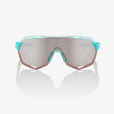 100% S2 Polished Translucent Mint Sunglasses with HiPER Silver Mirror Lens providing UV protection and clear vision for cycling performance