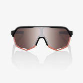 100% S2 Soft Tact Black Sunglasses HiPER Crimson Silver Lens performance cycling eyewear