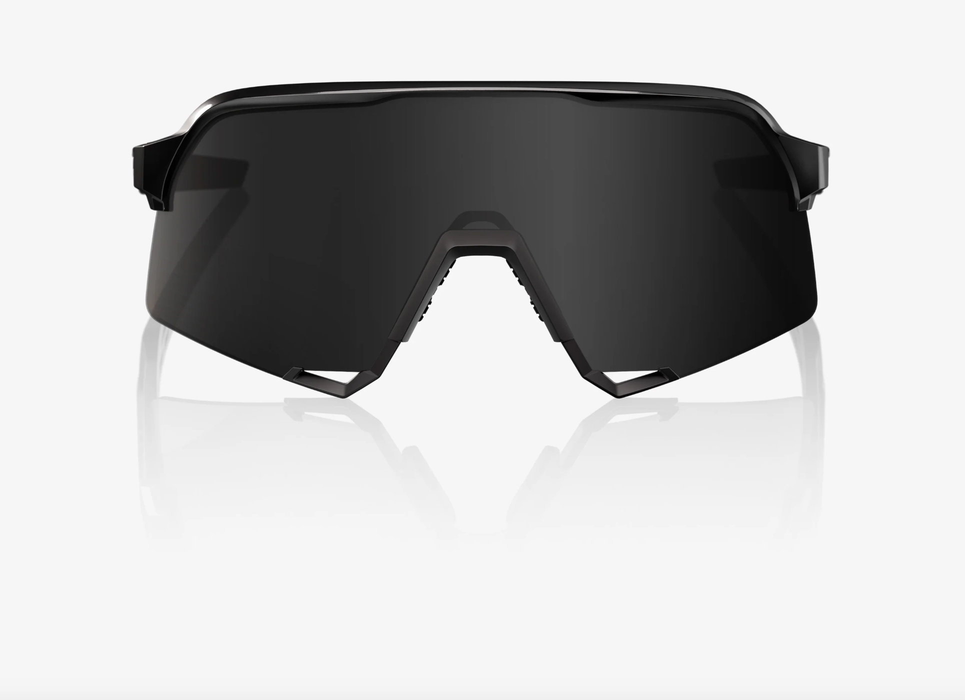 100% S3 matte and gloss black sunglasses with black mirror lens for cycling and outdoor sports