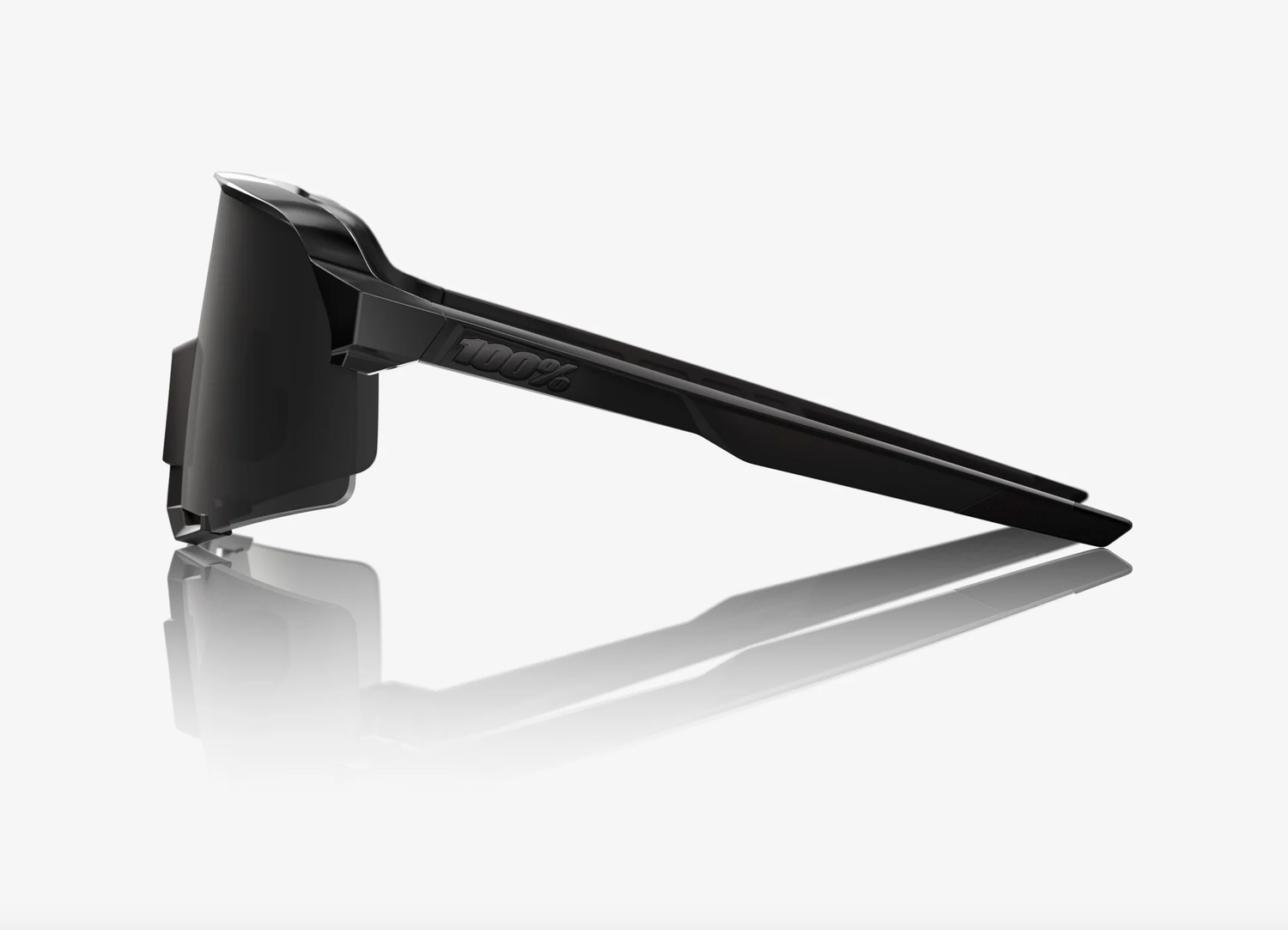 100% S3 matte and gloss black sunglasses with black mirror lens for cycling and outdoor sports