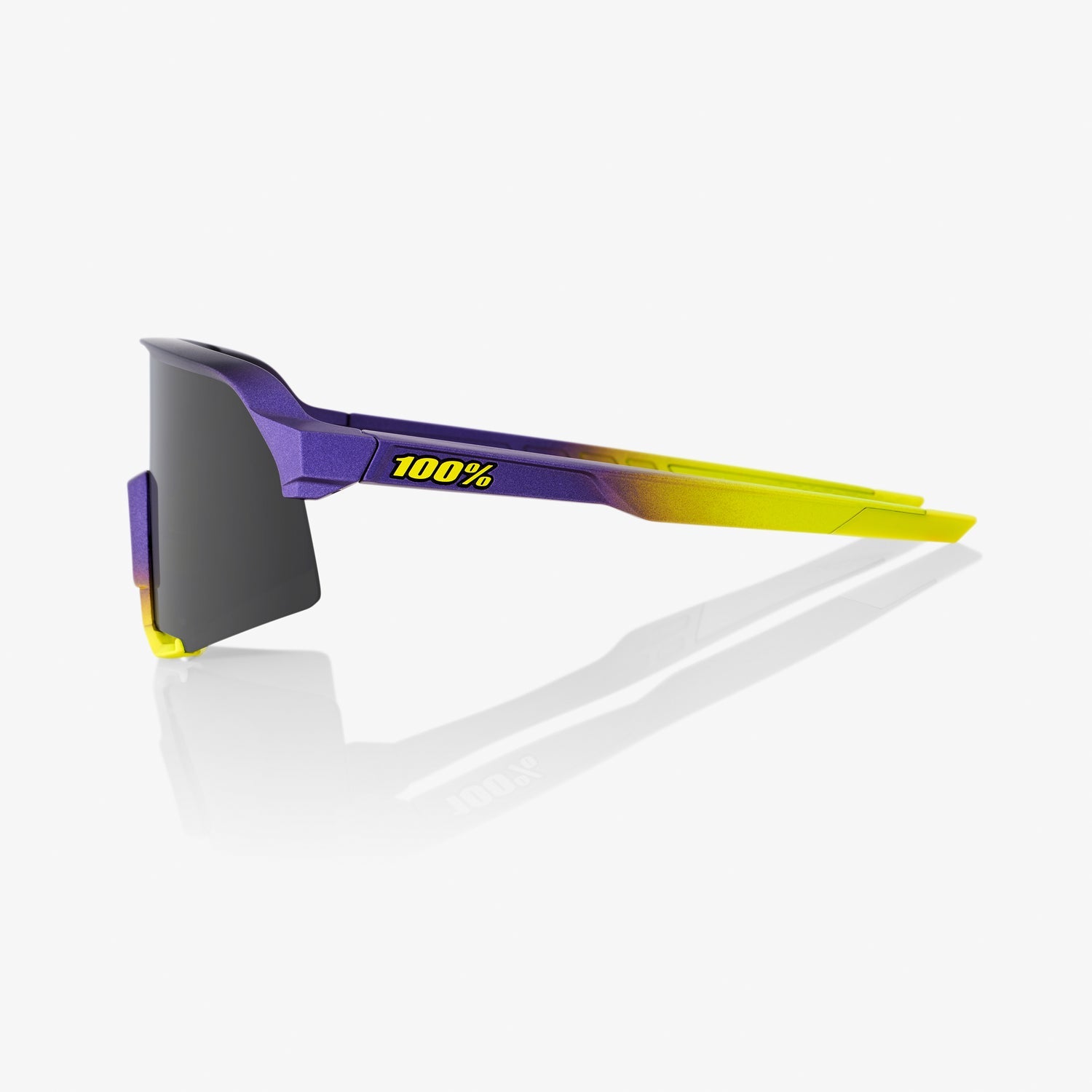 100% S3 Matte Metallic Digital Brights Sunglasses with Smoke Lens providing UV protection and clear vision for high-performance cycling
