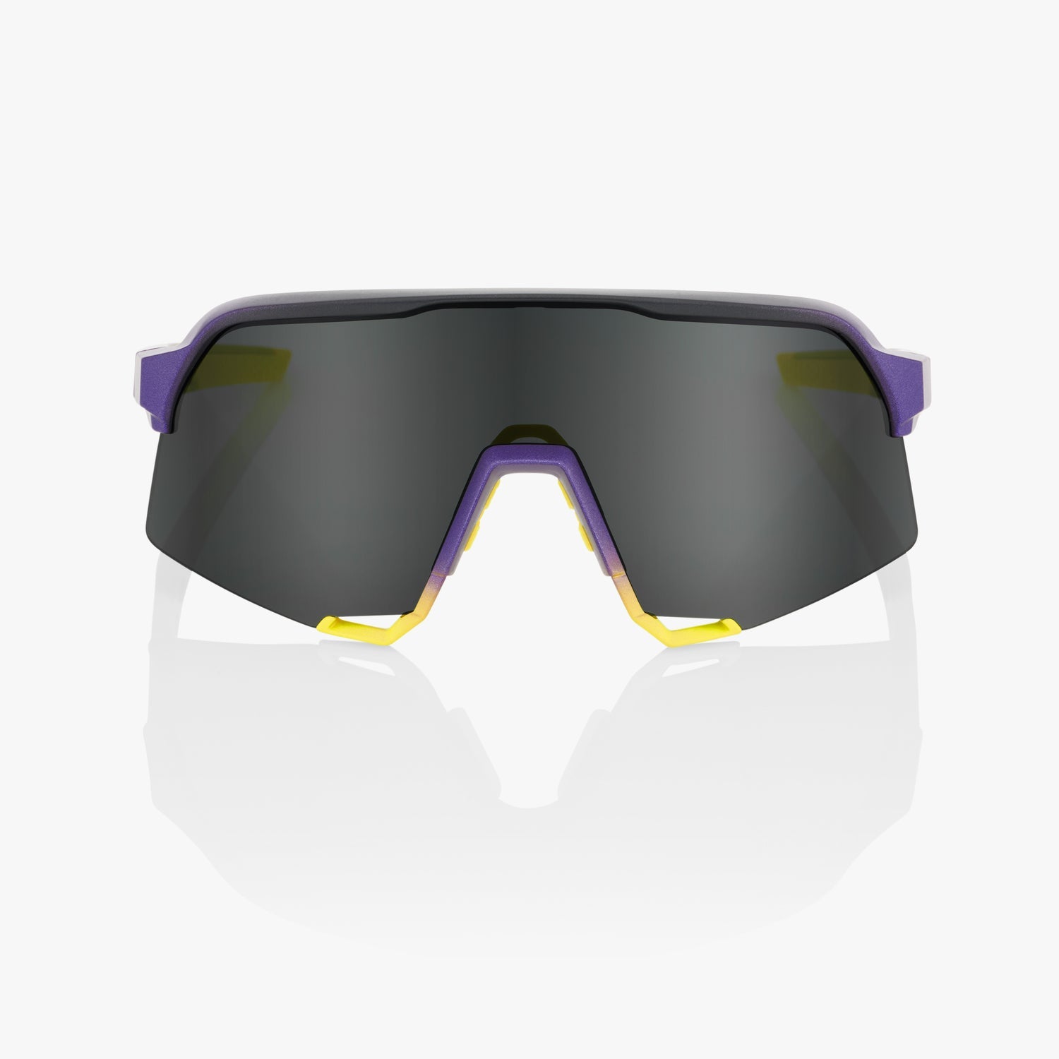 100% S3 Matte Metallic Digital Brights Sunglasses with Smoke Lens providing UV protection and clear vision for high-performance cycling
