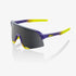 100% S3 Matte Metallic Digital Brights Sunglasses with Smoke Lens providing UV protection and clear vision for high-performance cycling