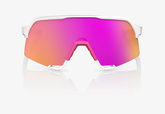 100% S3 matte white pink sunglasses with HiPER vital pink mirror lens for cycling and outdoor sports
