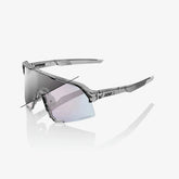 100% S3 polished translucent grey sunglasses with rose gold mirror lens for cycling and performance sports