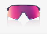 100% S3 satin storm metallic sunglasses with purple mirror lens for cycling and outdoor sports performance