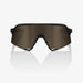 100% S3 Soft Tact Black Cycling Sunglasses - Soft Gold Mirror + Clear Lens