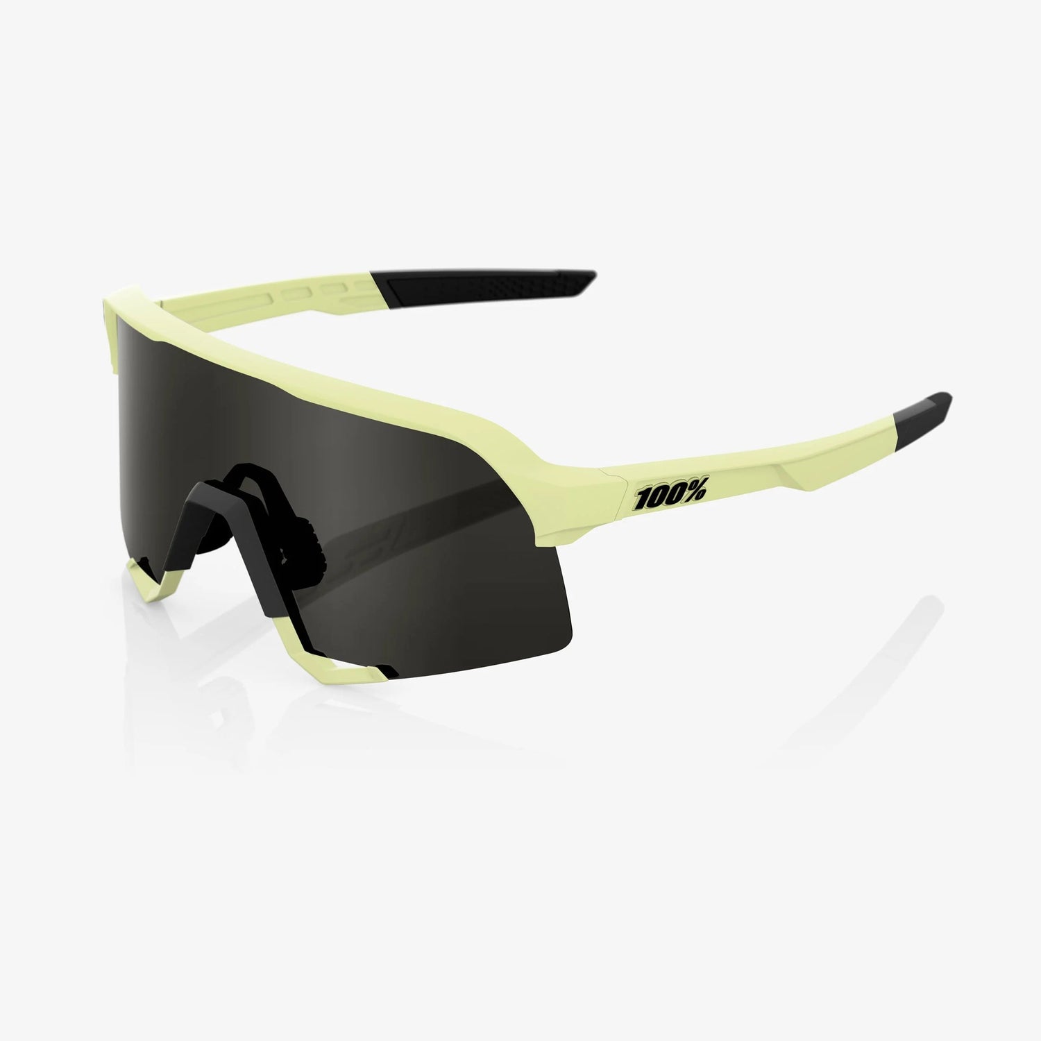 100% S3 Soft Tact Glow Sunglasses Black Mirror Lens lightweight performance cycling eyewear