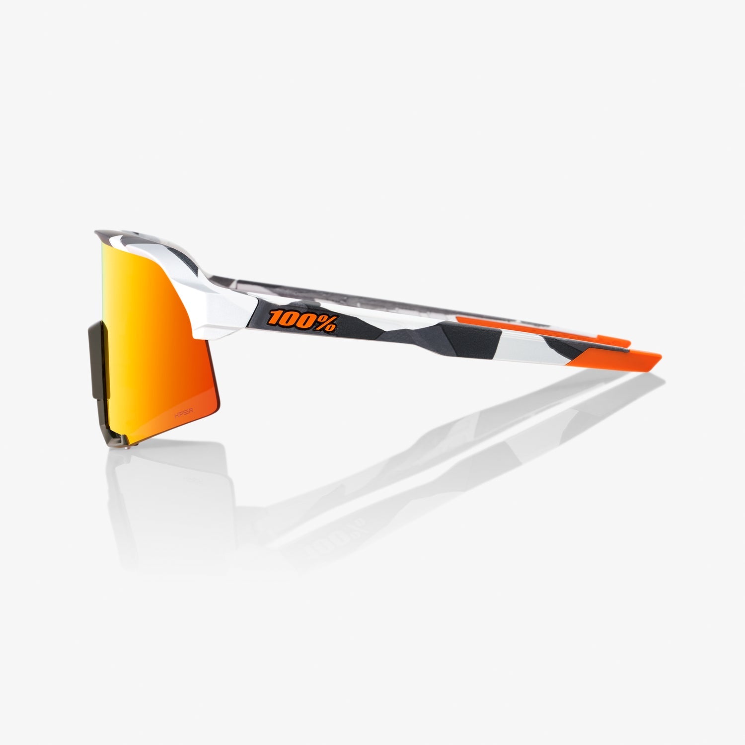 100% S3 Soft Tact Grey Camo Sunglasses with Red Multilayer Mirror Lens providing UV protection and high-clarity vision