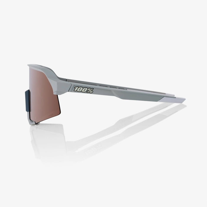 100% S3 Soft Tact Stone Grey Sunglasses, Hiper Crimson Silver Lens