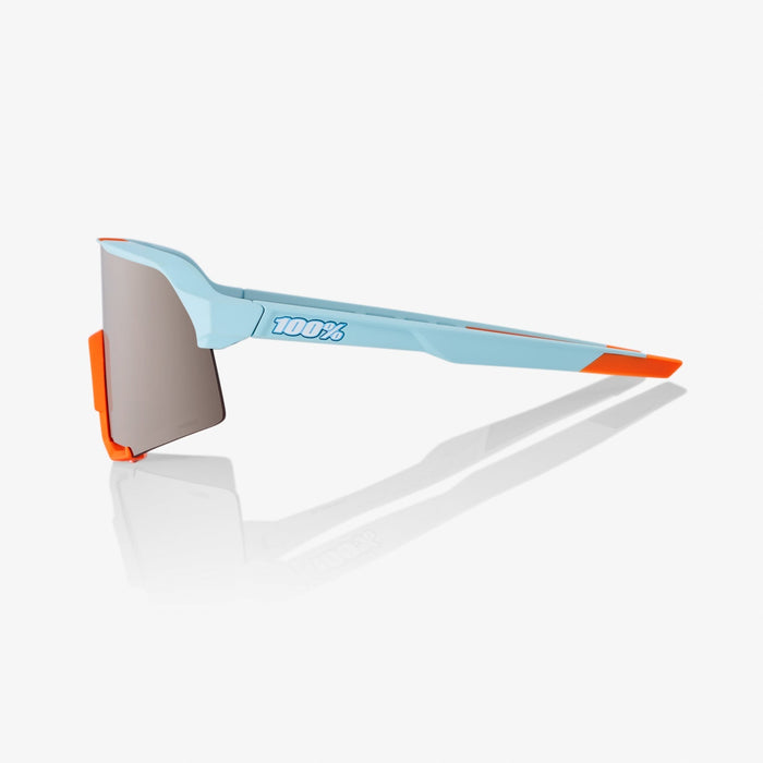 100% S3 Soft Tact Two Tone Sunglasses, Silver Mirror Lens