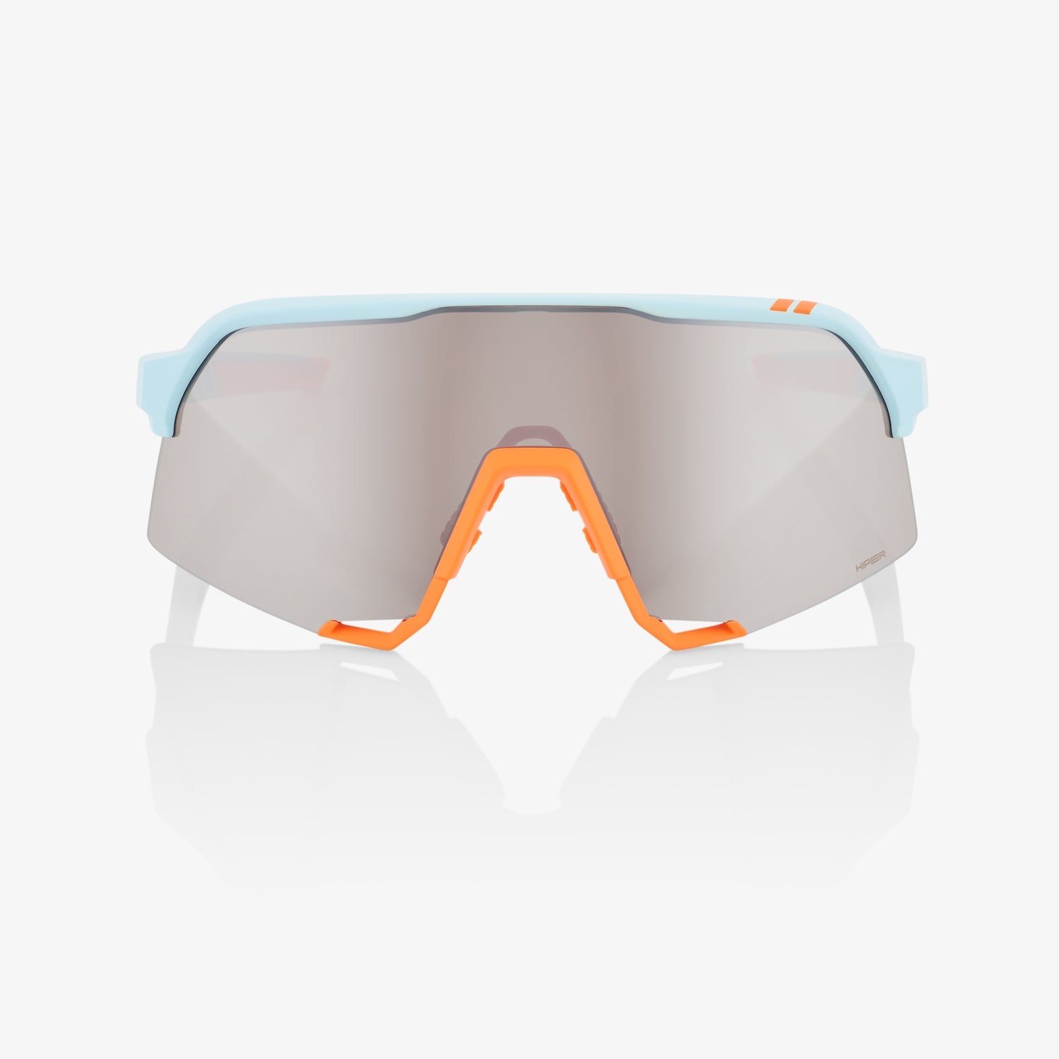 100% S3 Soft Tact Two Tone Sunglasses with Silver Mirror Lens offering UV protection and sharp vision for high-performance cycling