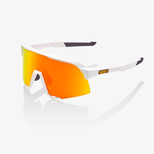 100% S3 Soft Tact White Cycling Sunglasses HiPER® Red Multilayer Mirror Lens + Clear Lens