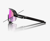 100% Slendale gloss black sunglasses with purple mirror photochromic lens for cycling and outdoor sports