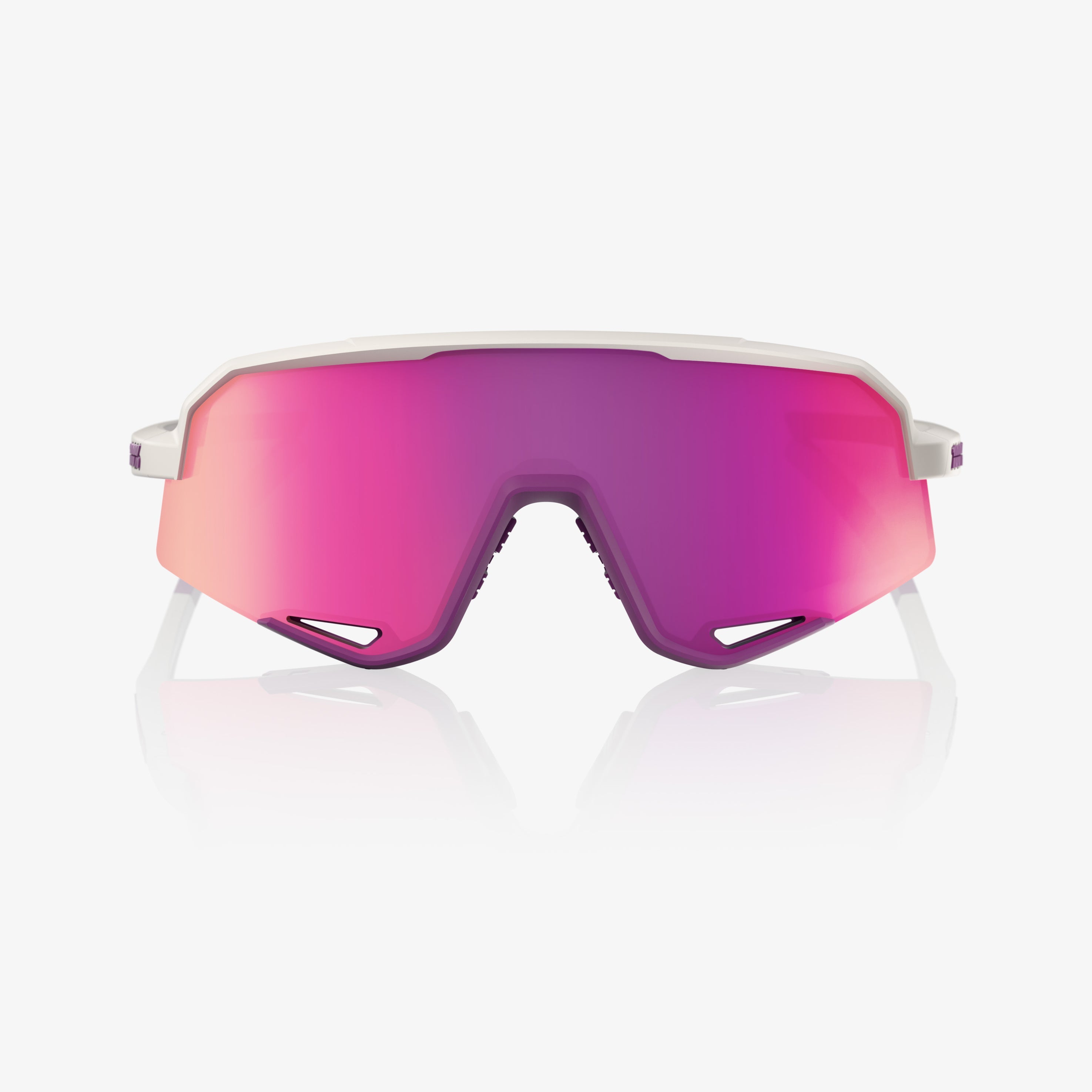 100% Slendale Matte Chalk cycling sunglasses with Purple Mirror Lens – UV400 protective performance eyewear for cyclists