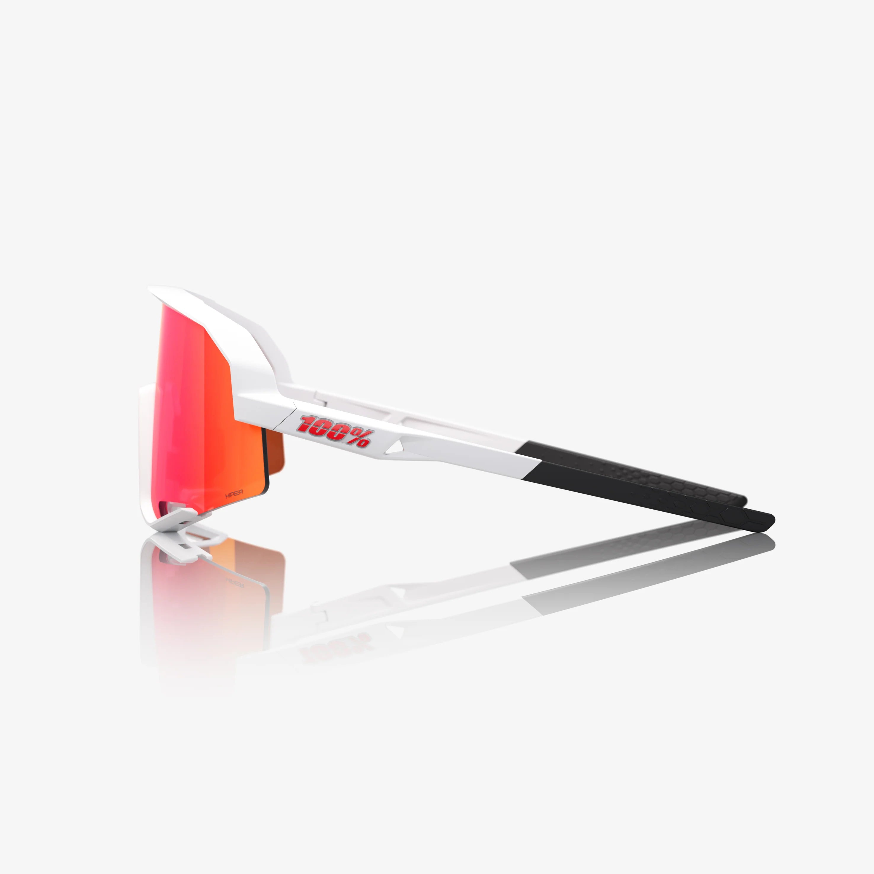 100% Slendale Matte White Sunglasses HiPER Red Multilayer Mirror Lens cycling eyewear