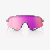 100% Slendale Polished Translucent Grey Sunglasses Purple Multilayer Mirror Lens cycling eyewear