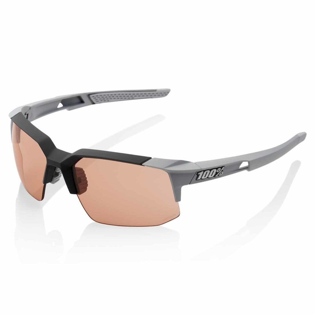 100% Speedcoupe Soft Tact Stone Grey HiPER Coral Lens cycling sunglasses