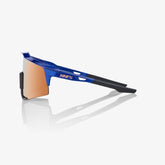 100% Speedcraft Gloss Cobalt Blue Sunglasses with Copper Mirror Lens providing UV protection contrast and clear vision for cycling performance