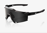 100% Speedcraft matte black gloss black sunglasses with black mirror lens for cycling and outdoor performance