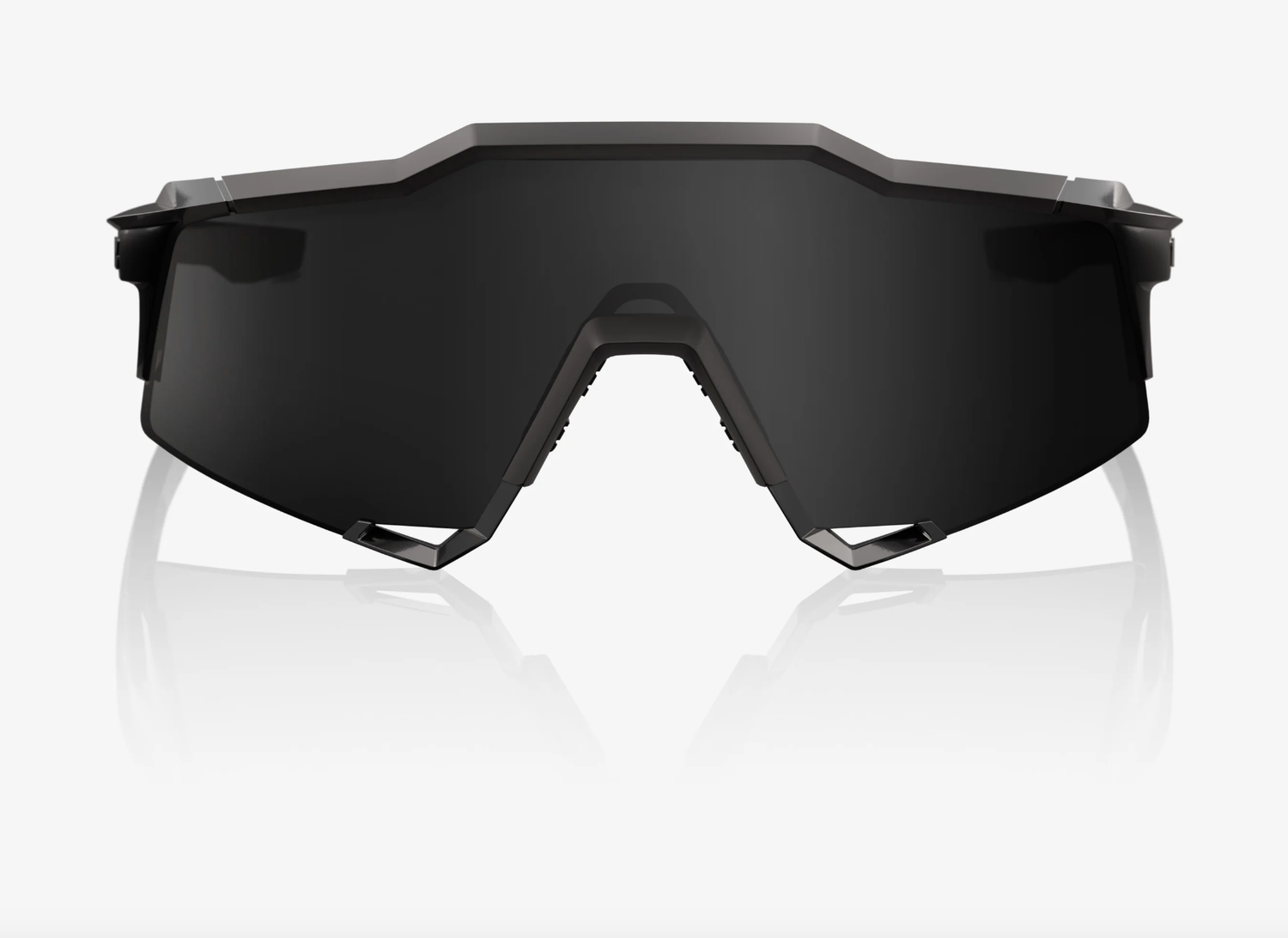 100% Speedcraft matte black gloss black sunglasses with black mirror lens for cycling and outdoor performance